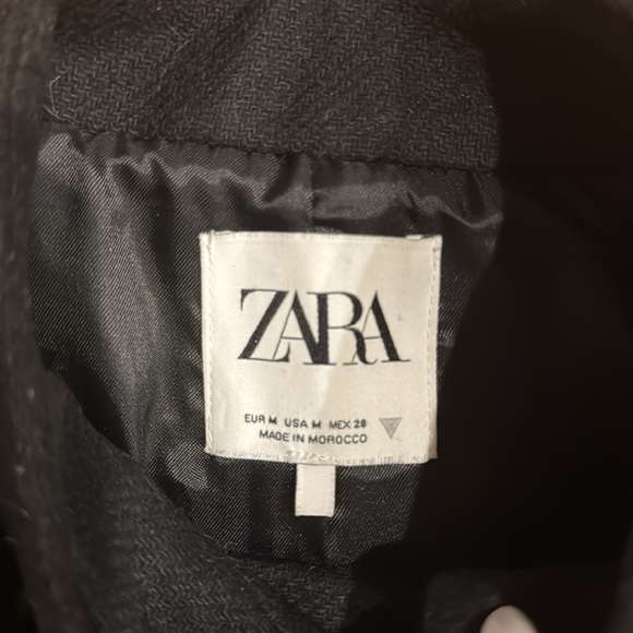 Zara | Black Pea Coat | Wool Blend | Military Style | size M - Picture 3 of 9